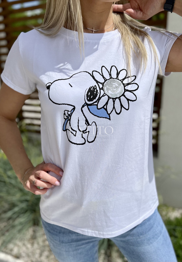 T-shirt z nadrukiem Snoopy...