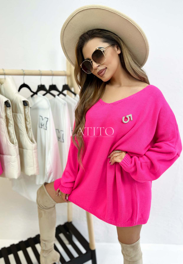 Długi sweter damski