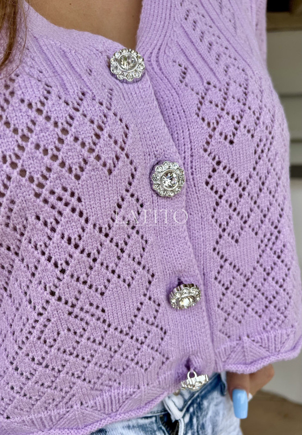 Ażurowy sweter damski