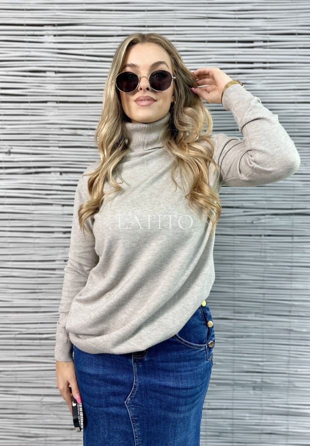 Sweter z golfem Juliana Beige