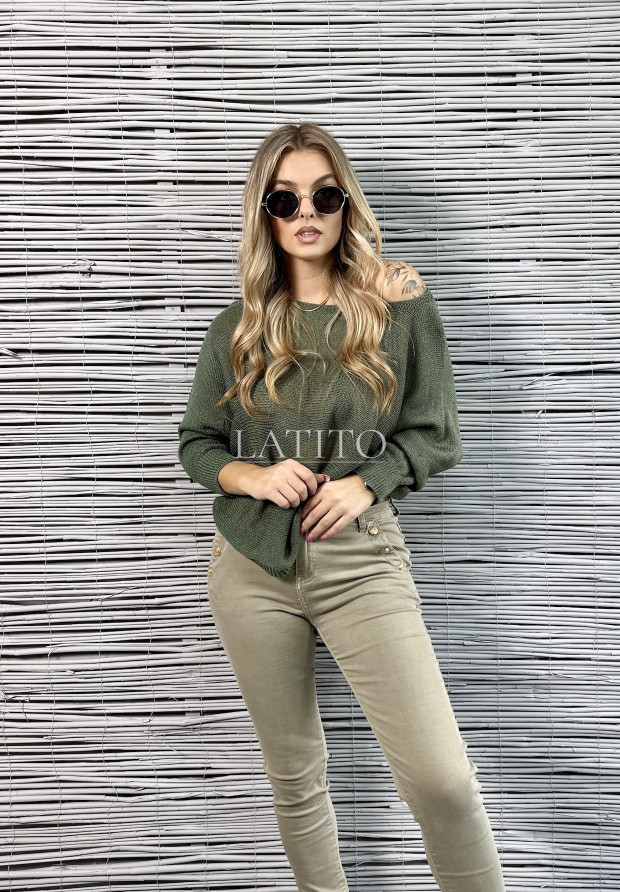 Sweter z ozdobnym wiązaniem