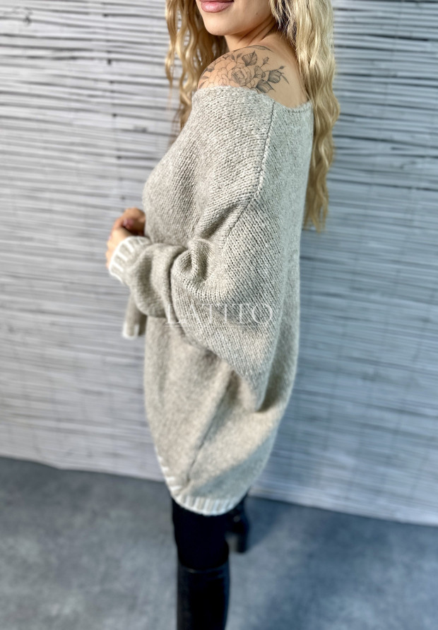 Asymetryczny sweter Giulia Beige