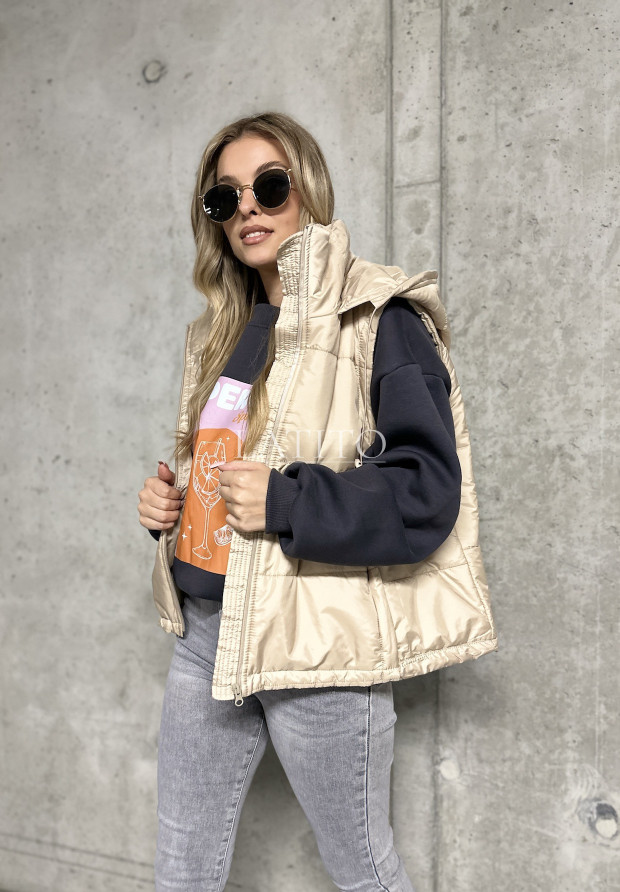 Kamizelka z kapturem Sabrina Beige