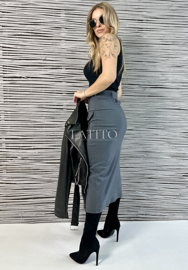 Spódnica midi z kieszeniami