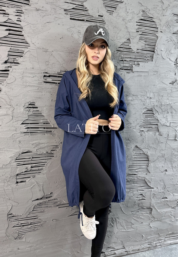 Oversizowa narzutka z kapturem Be with you Navy Blue