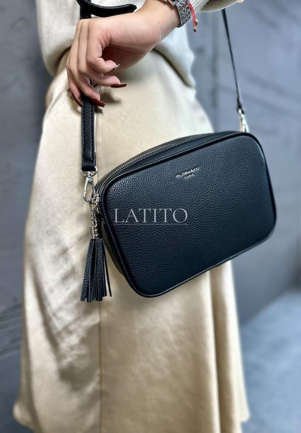 Mała torebka kuferek z imitacji skóry Flora Black