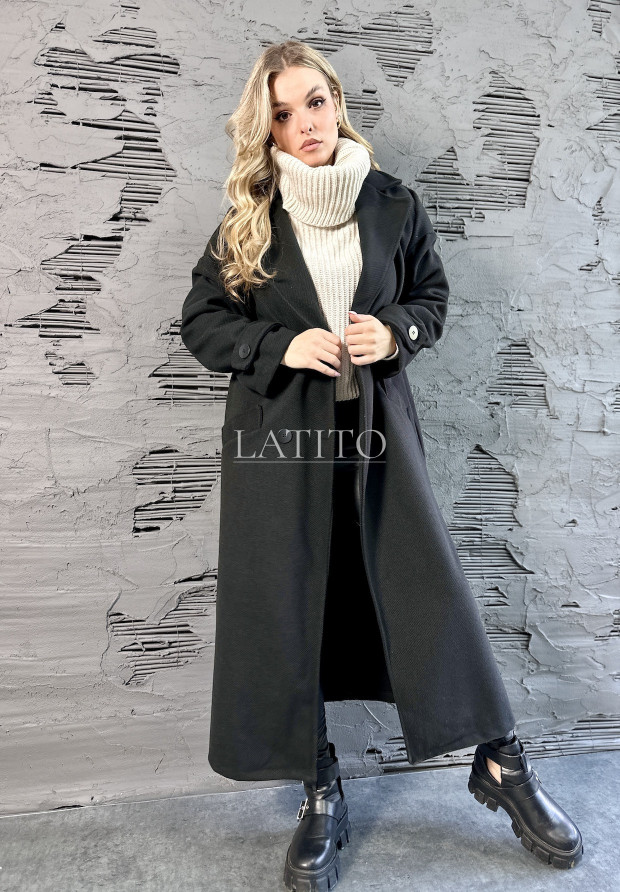 Długi płaszcz Vinci Black