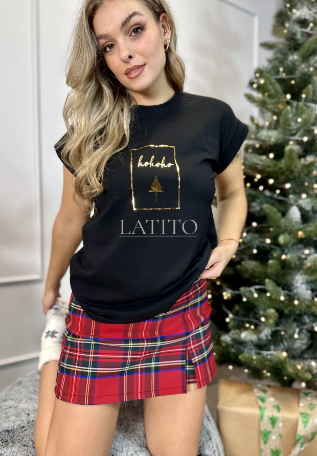 T-shirt ze świątecznym nadrukiem Christmas Tree Black