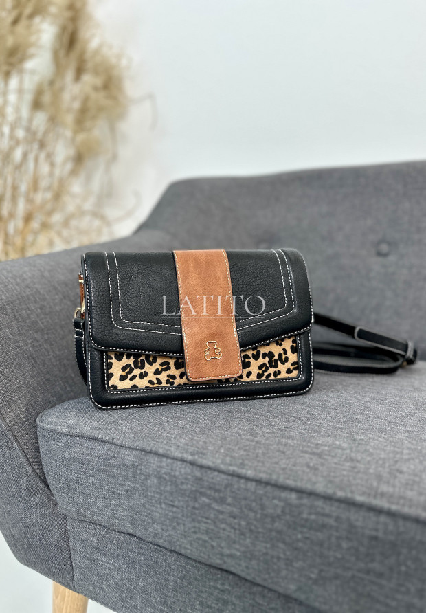 Torebka z motywem panterki Purell Brown&Black