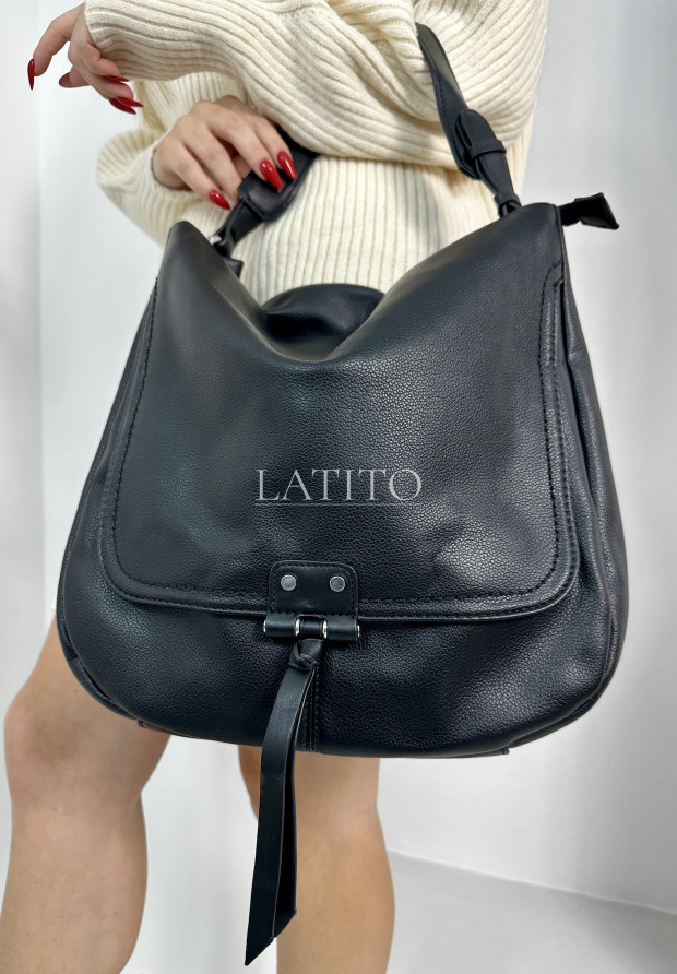 Torebka z imitacji skóry Pocket Black