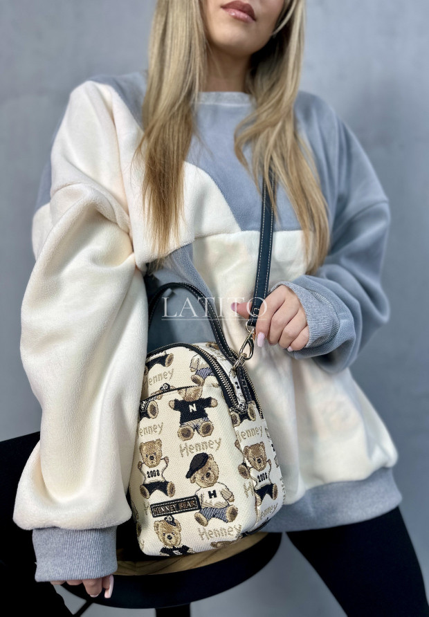 Mała torebka Henney Bear London Beige&Black