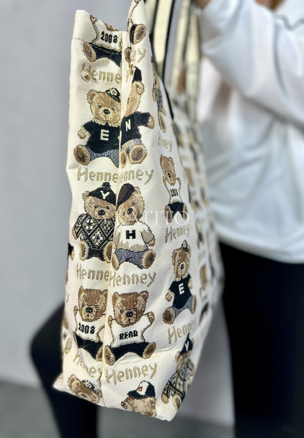 Torebka shopperka Henney Bear Year Beige