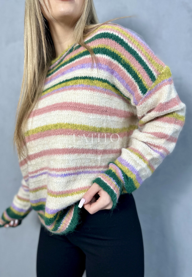 Sweter oversize w paski Colours