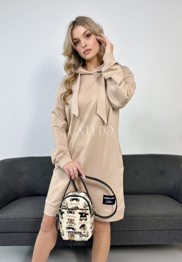 sukienka dresowa z kapturem