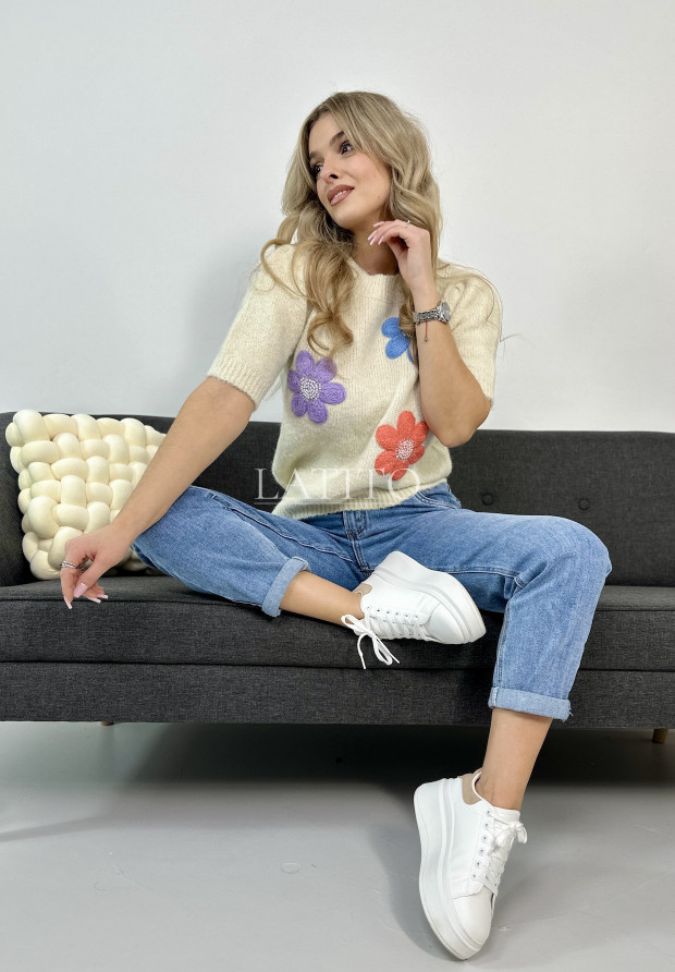 sweter z krótkim rękawem