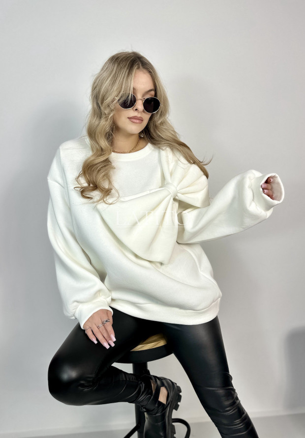 Bluza z kokardą Big Bow Ecru