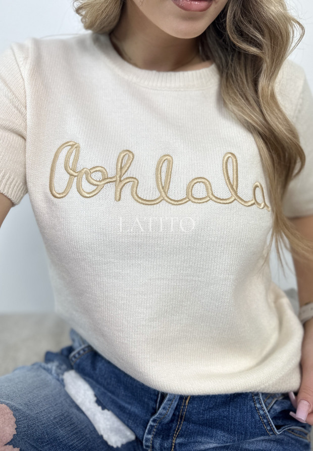 sweter z krótkim rękawem