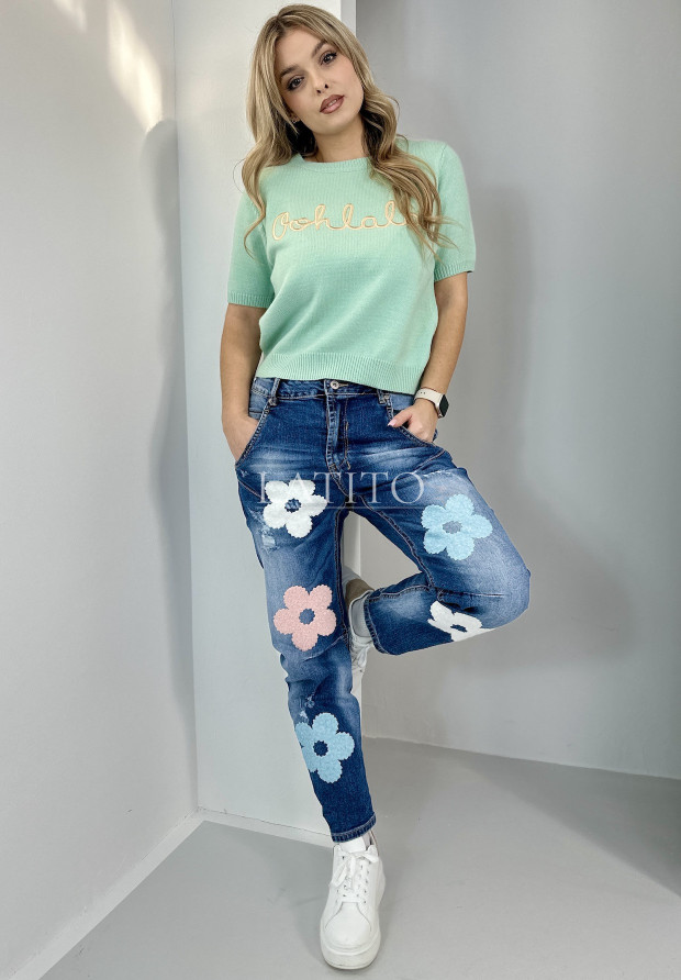 Sweter z krótkim rękawem Romey Mint