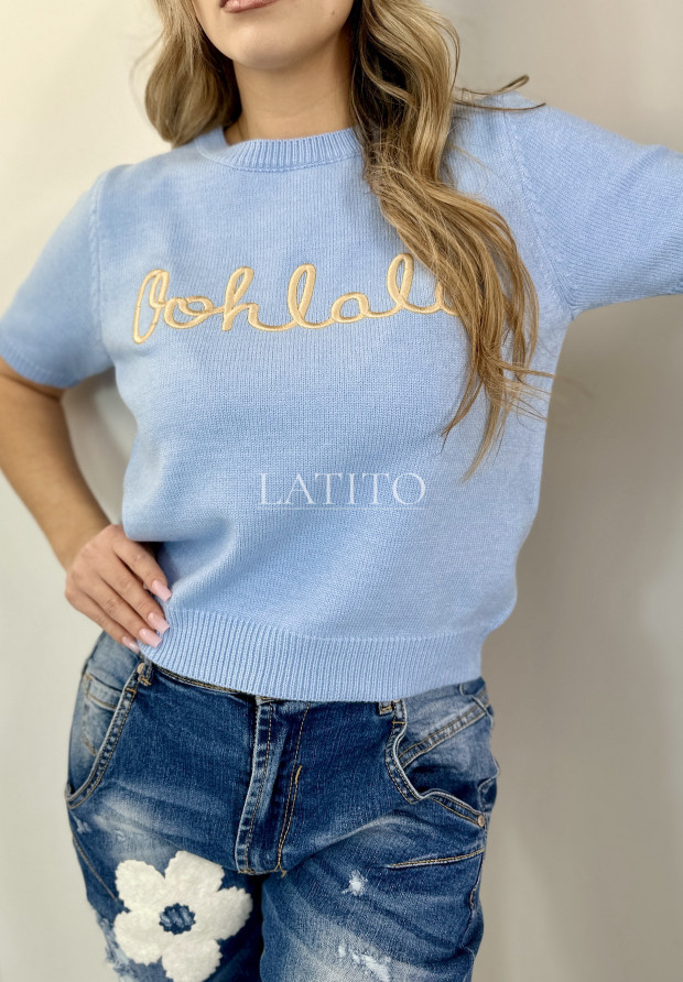 sweter z krótkim rękawem