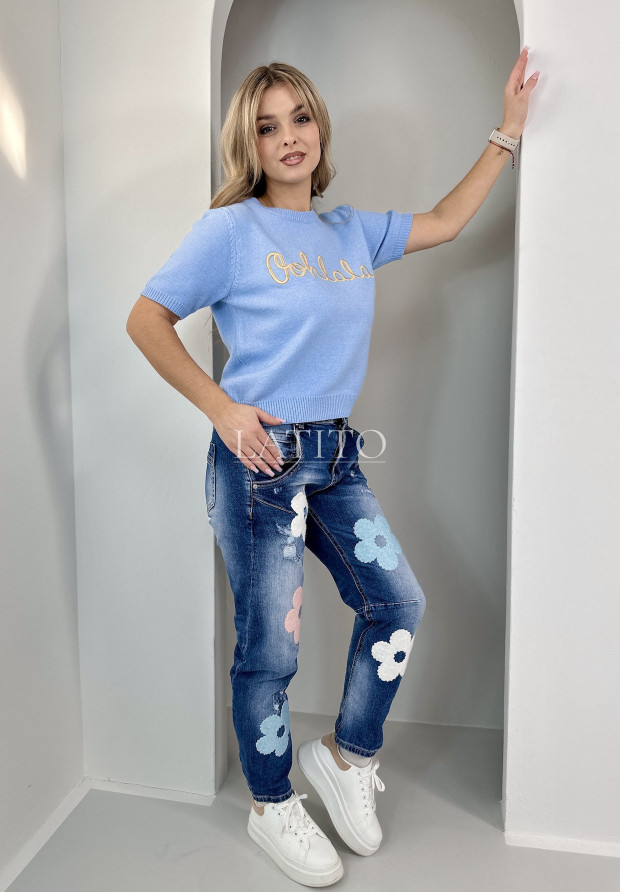 Sweter z krótkim rękawem Romey Light Blue