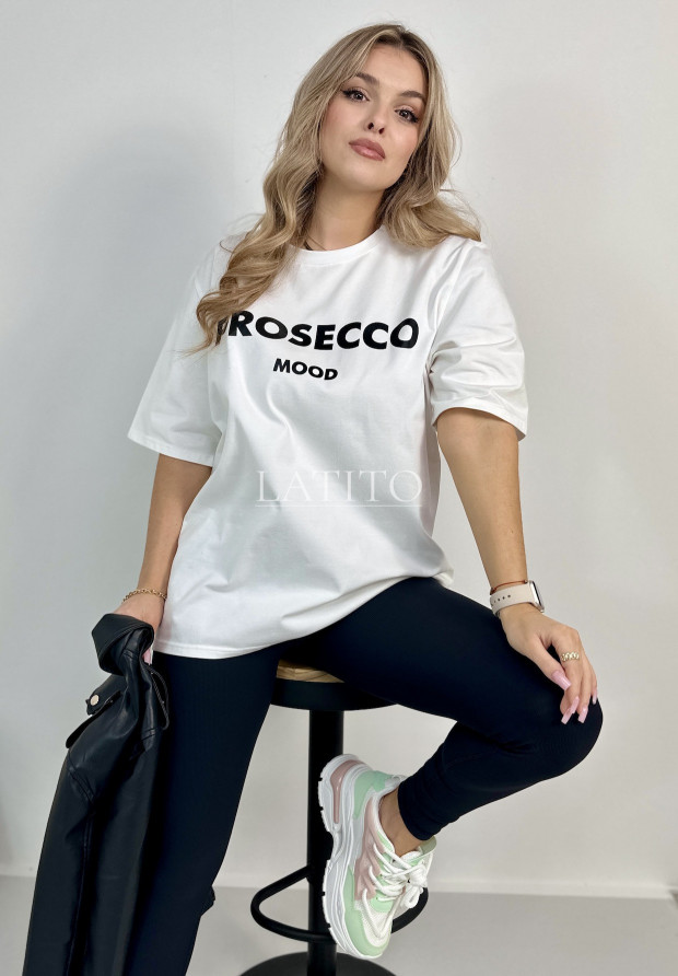 T-shirt oversize Prosecco White