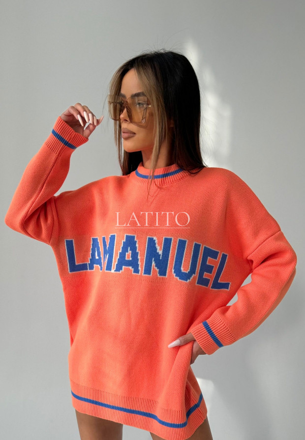Sweter oversize La Manuel Draw Line Orange