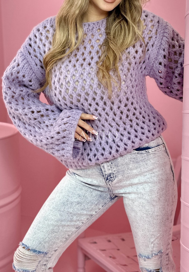Sweter ażurowy Melody Violet