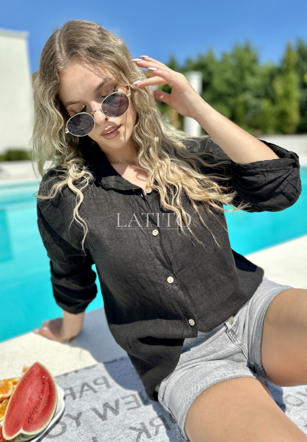 Lniana koszula Summer Shirt Black