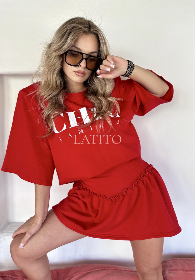 Oversizowy t-shirt La Milla Chic II Red