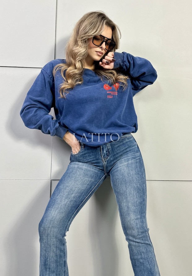 Niebieska bluza damska