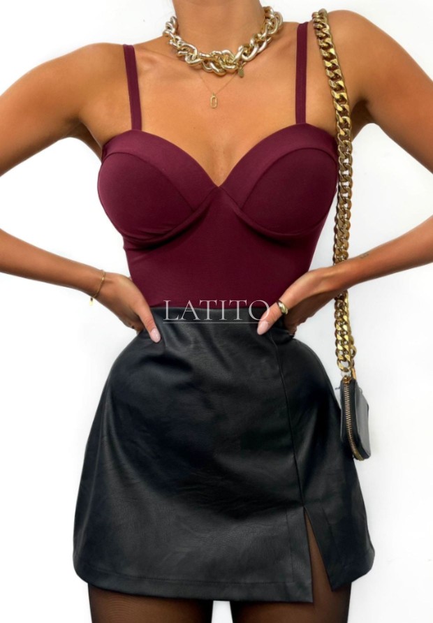 Body na ramiączkach La Milla Celebrate Burgund