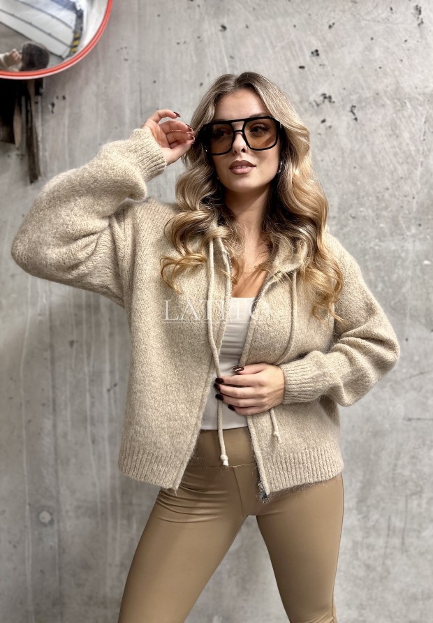 Sweter rozpinany z kapturem