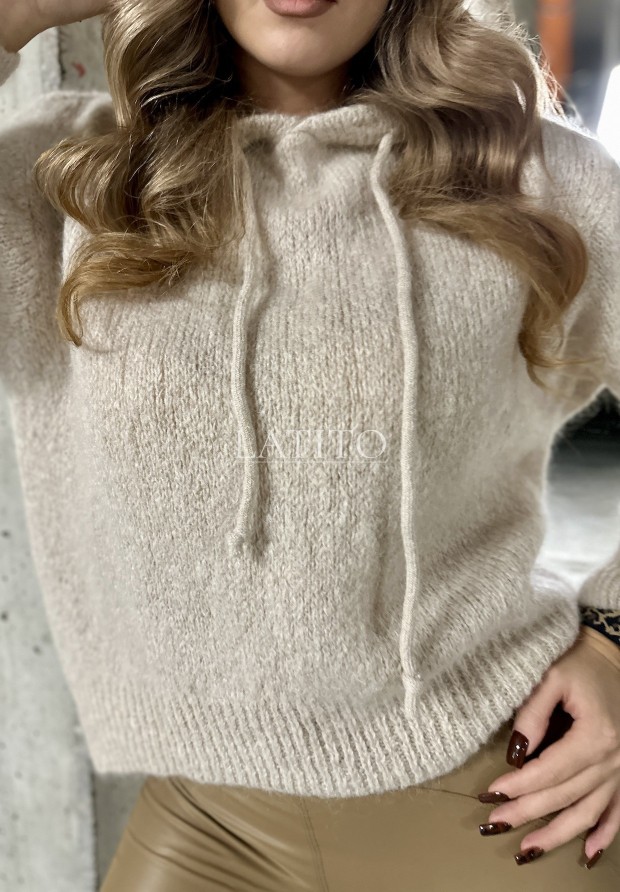 Sweter z kapturem Chill Vibe Beige