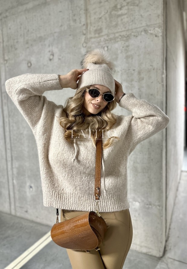 Sweter z kapturem Chill Vibe Beige