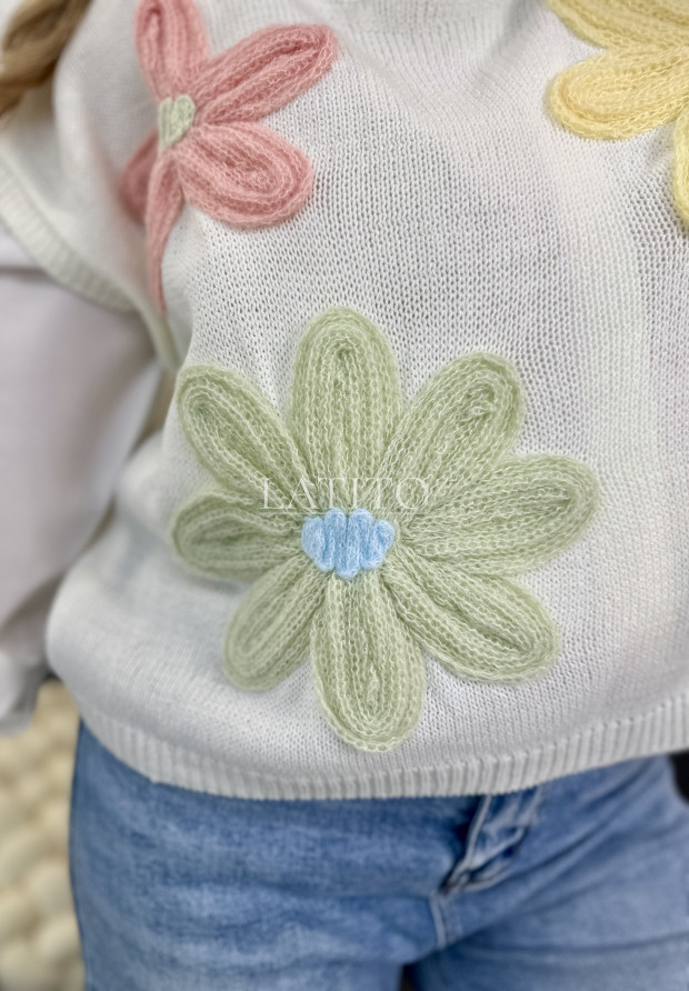 sweter damski w kwiaty
