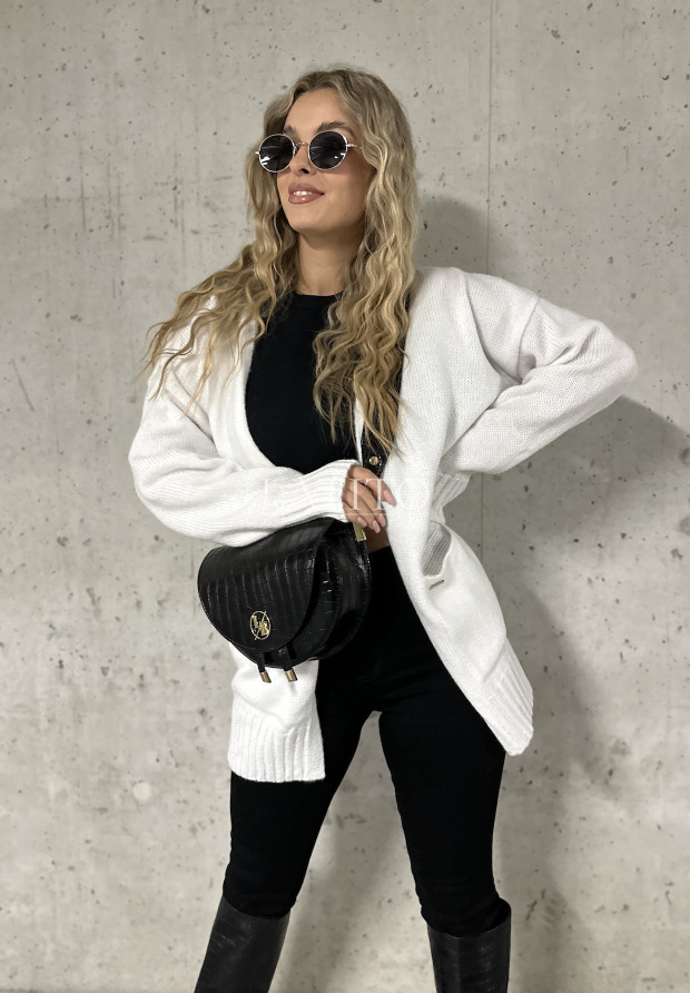 Oversizowy kardigan Autumn style White