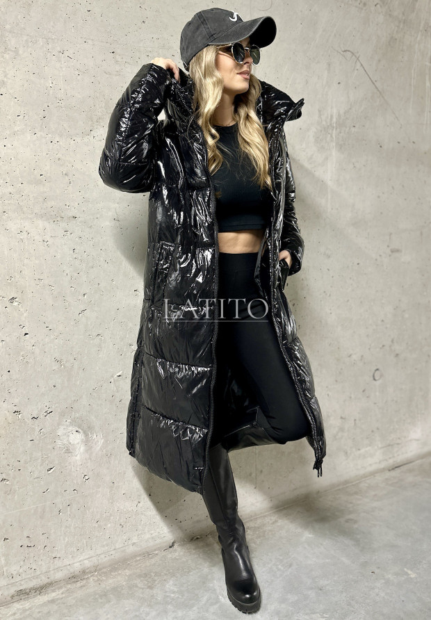 Długa pikowana kurtka December Styles Black
