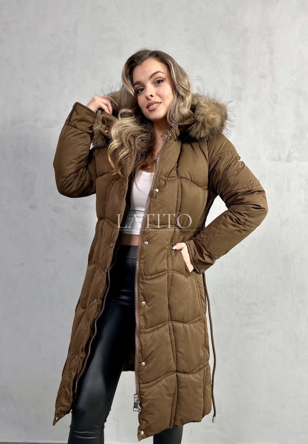 Pikowana kurtka z kapturem Silvia Brown