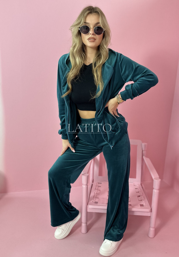 Welurowy komplet dresowy Mellow Green